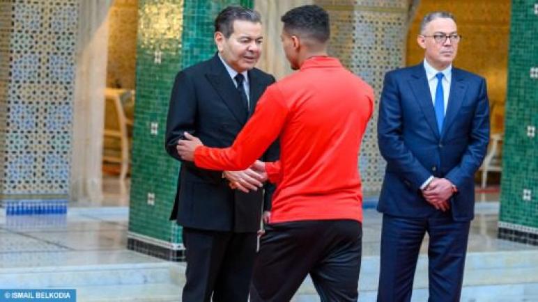بتعليمات سامية من جلالة الملك، صاحب السمو الملكي الأمير مولاي رشيد يستقبل أعضاء المنتخب الوطني لكرة القدم الذي بلغ المباراة النهائية لكأس أمم إفريقيا المغرب- 2025