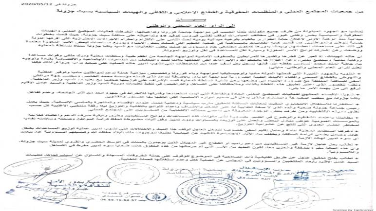 هيئات سياسية وحقوقية ومدنية بسبت جزولة تطالب بفتح تحقيق في خروقات شابت عملية تدبير تداعيات جائحة كورونا .